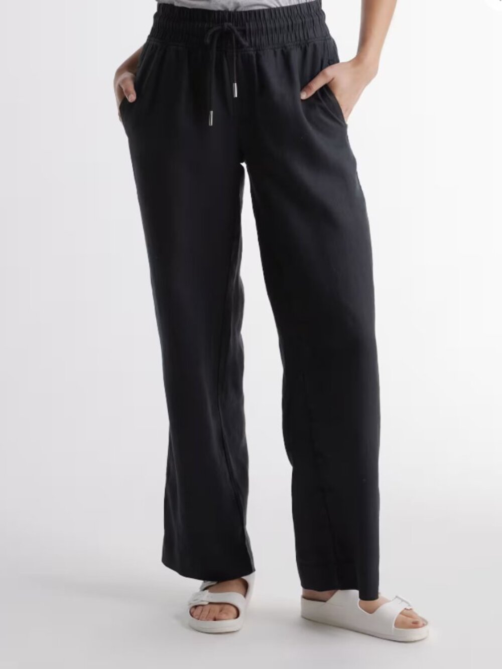 Quince 100% European Linen Wide Leg Pants Black Size M - Like New - Picture 2 of 6